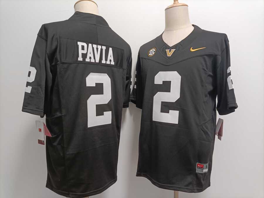 Mens Vanderbilt Commodores #2 Diego Pavia Black FUSE College Football Jersey->vanderbilt commodores->NCAA Jersey